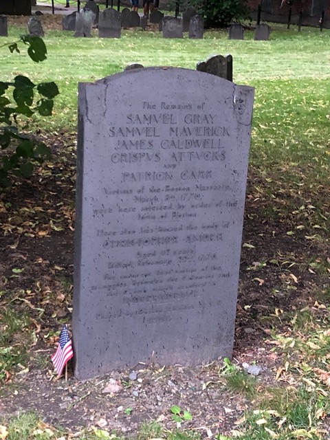 VIctims of the Boston Massacre buried at the Old Granary burial ground