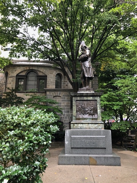 Benjamin Franklin statue at the Boston Latin School