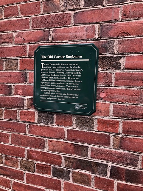 The Old Corner Bookstore, famous publisher, and site of Anne Hutchinson's house
