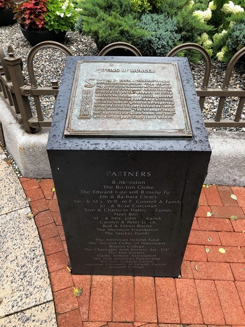 Big memorial to the Irish Potato Famine
