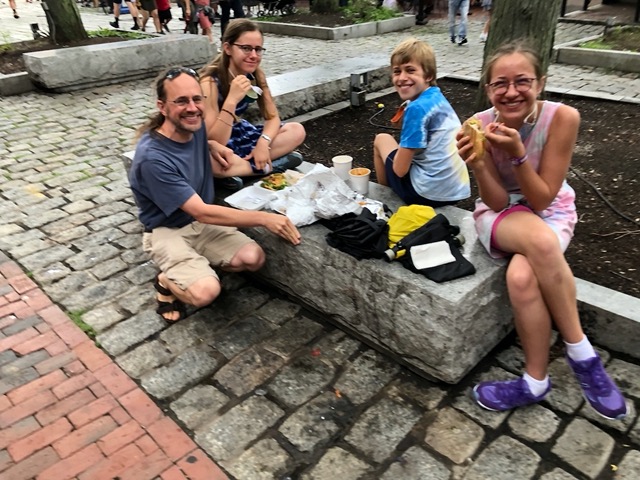 Then ate a delicious lunch outdoors (and a late one it's almost 2 pm)