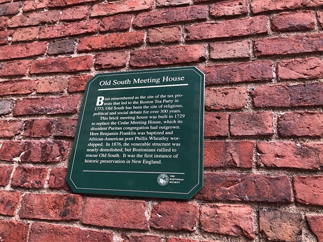 Back to the Old South Meeting House to visit the museum