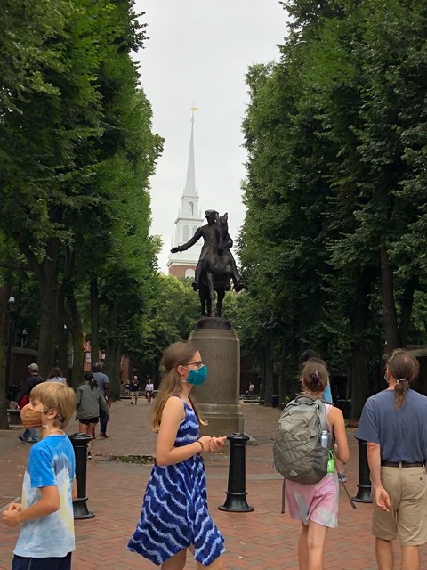 Paul Revere's statue, in front of the North Church