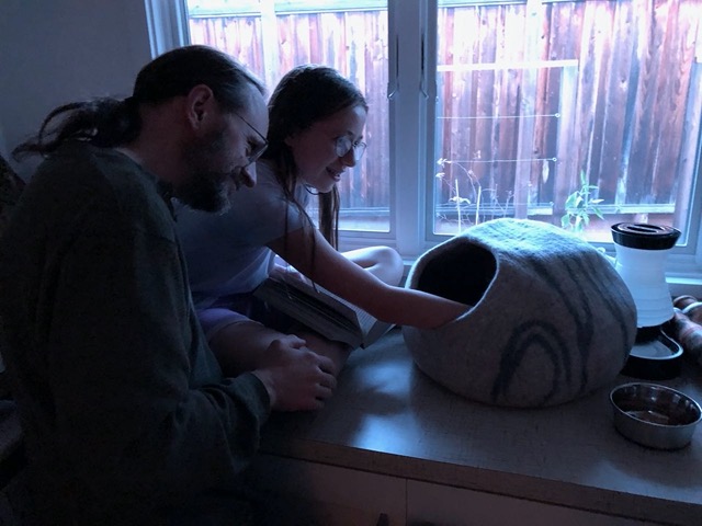 Mike and Ellie with the kittens