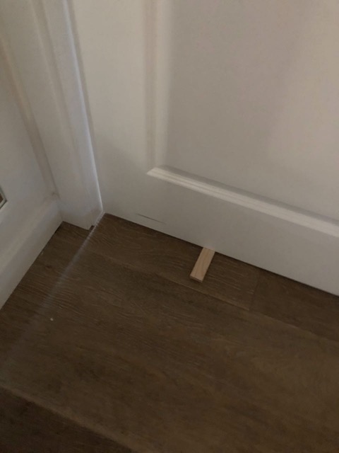 We wedged the laundry room door closed