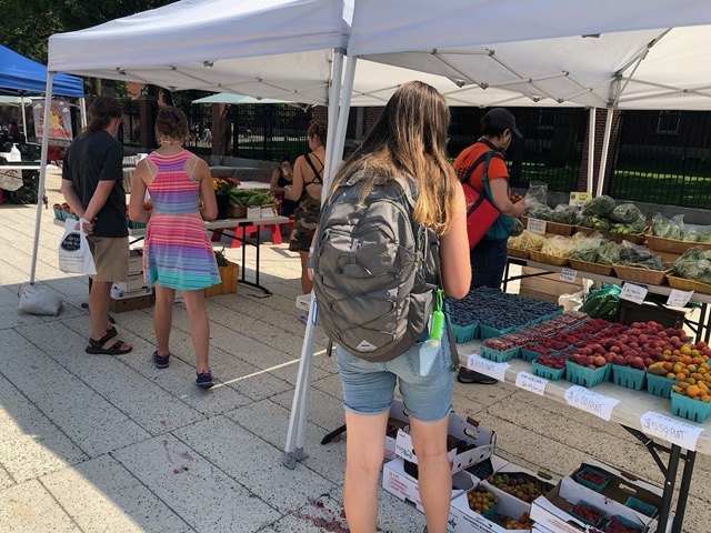 We stopped at a farmer's market on campus