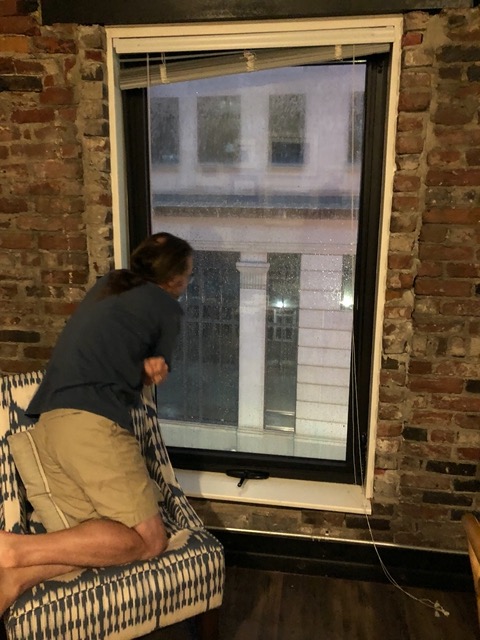 In the evening, it POURED, with lightning and thunder