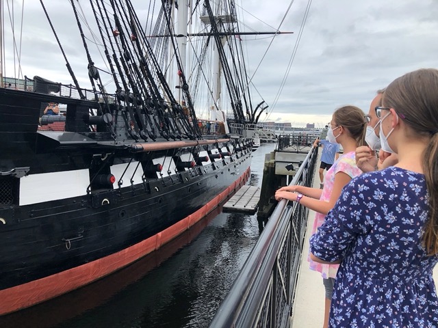 Approaching the frigate