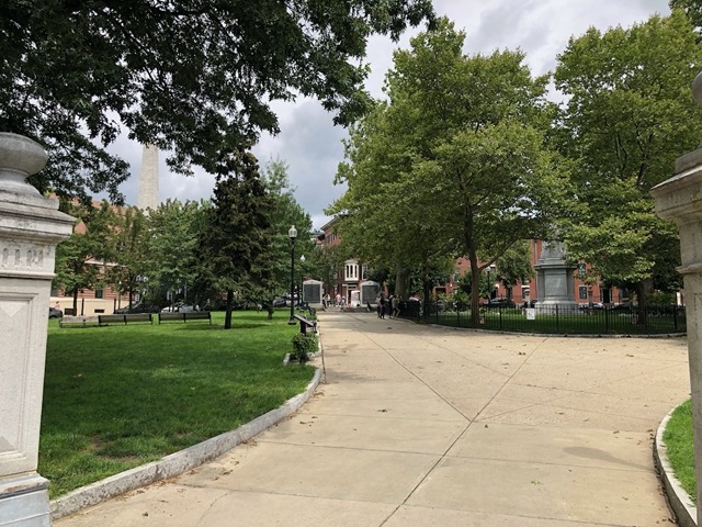 Central square. Chatted with a tall-tale telling ice cream truck driver