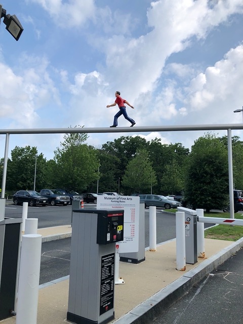 Parking lot with art over it!