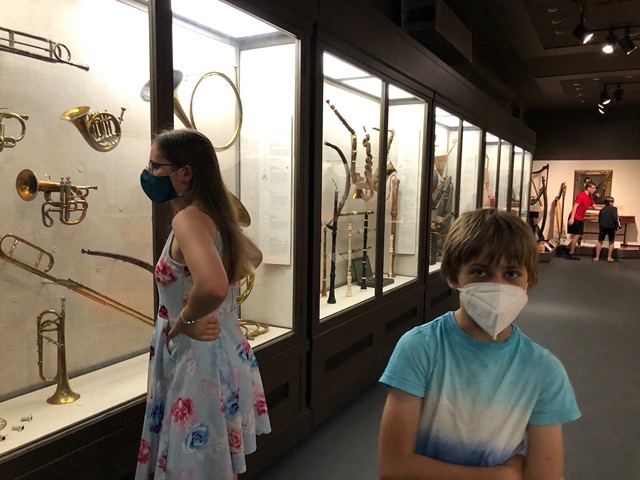 In the historic musical instrument exhibit