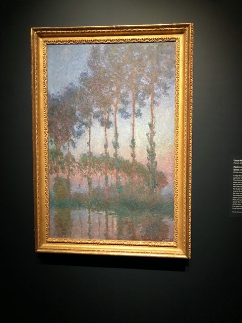 Monet, Poplars.  He painted these from a boat on the water