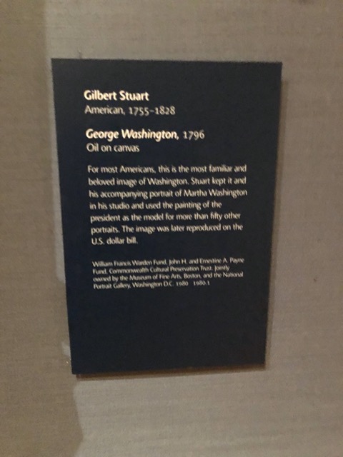 Famous painting of Washington, reproduced on the dollar