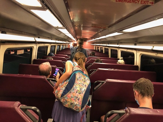 On the train for Concord