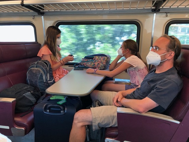 We sat in two table pods