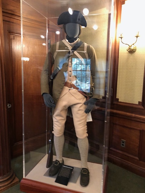 Inside the museum, a Minute Man uniform