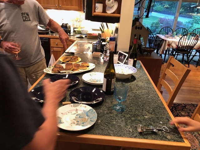 Delicious dinner at Leslie and Bill's!
