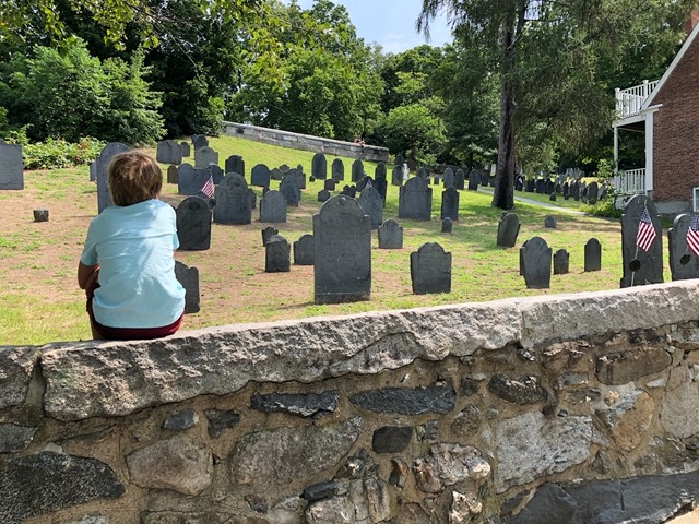 The flags are posted at the graves of veterans