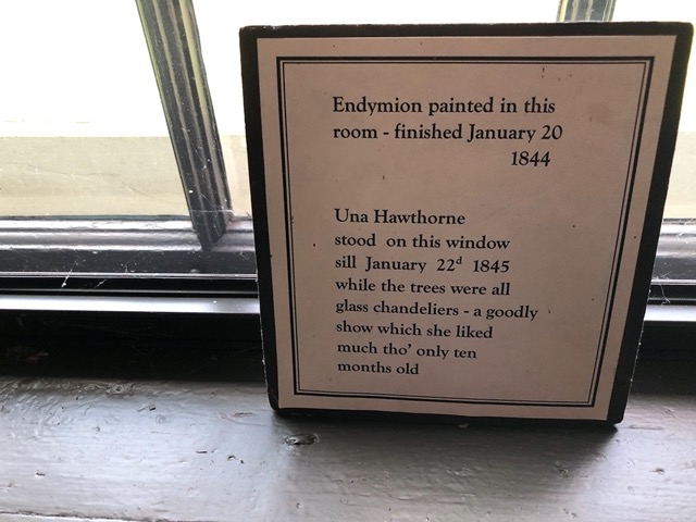 We saw the Hawthornes' inscriptions on the glass