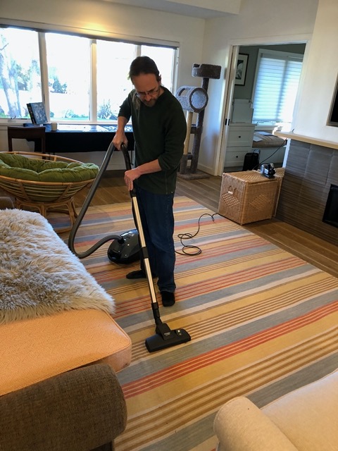 Prepping the living room for the kitties