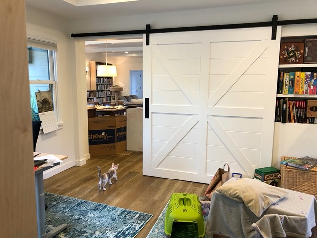 Here they go, exiting the family room for the first time!