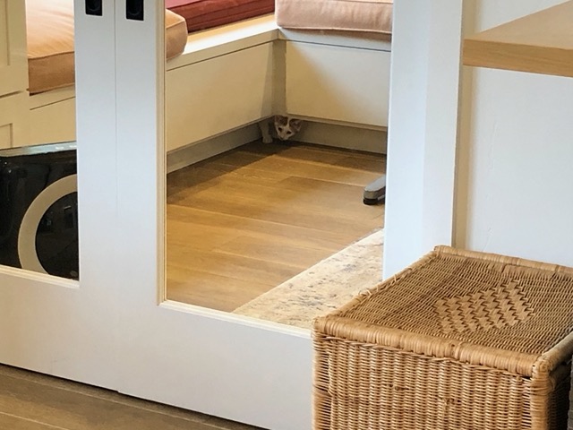 Uh oh, they found a hole under the window seat!