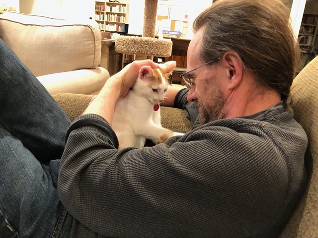 The male cuddling up with Mike