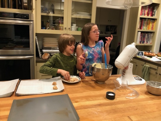 Making snickerdoodles during a movie pause