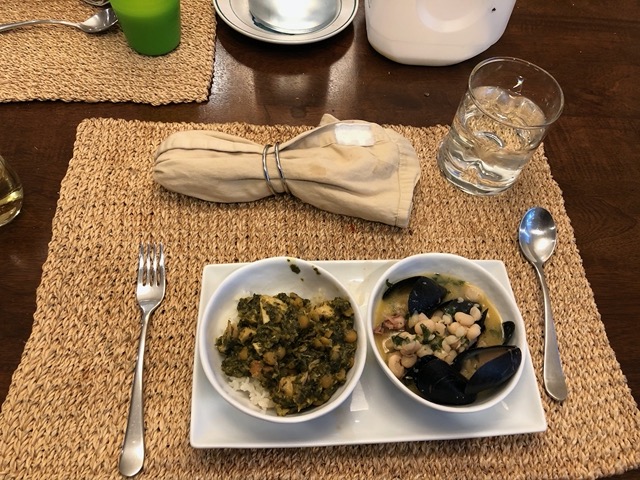 Dinner of two bean dishes