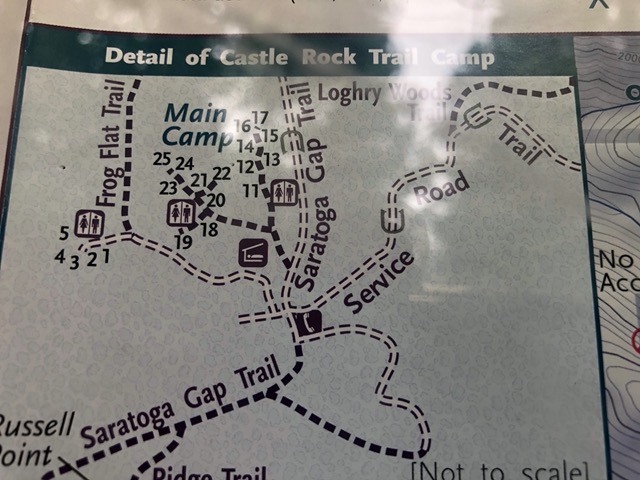 Checking out a campsite.  Everything's closed now of course.