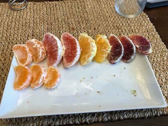 Rainbow of citrus for dessert