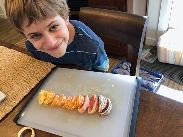 Owen enjoying his rainbow