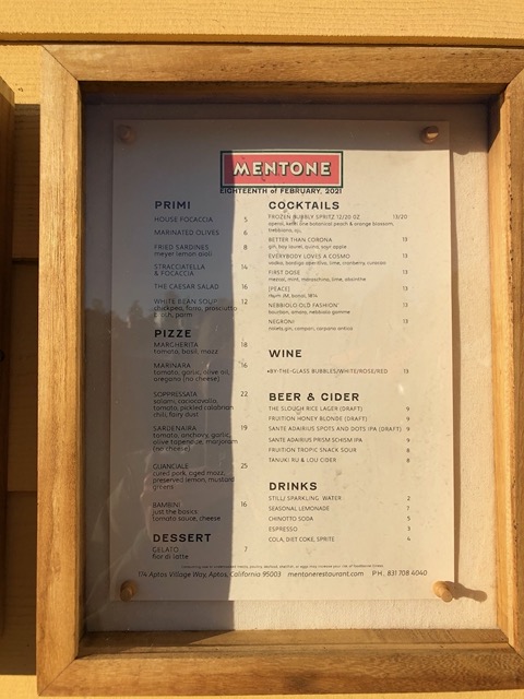 The menu