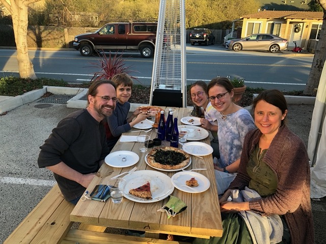 We had the server to take our pictures.  First meal back out is a big deal!