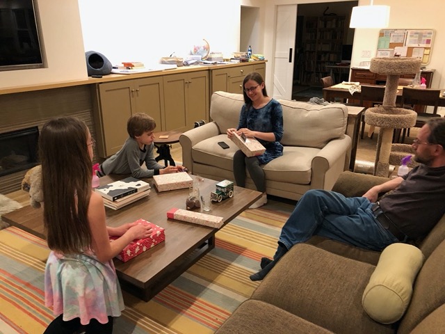 We had fun opening the gifts