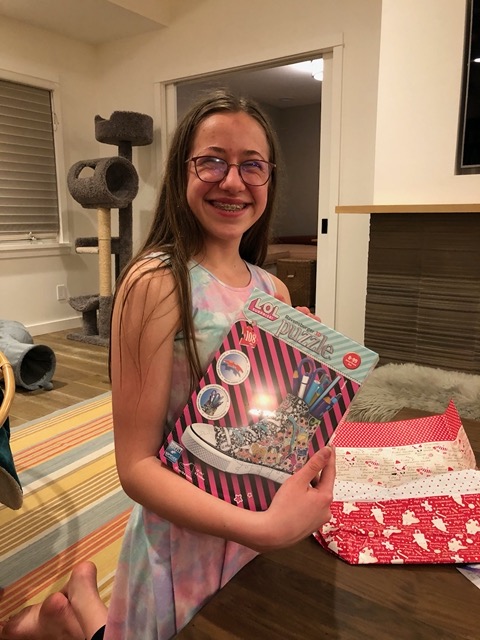 Here's Ellie with hers