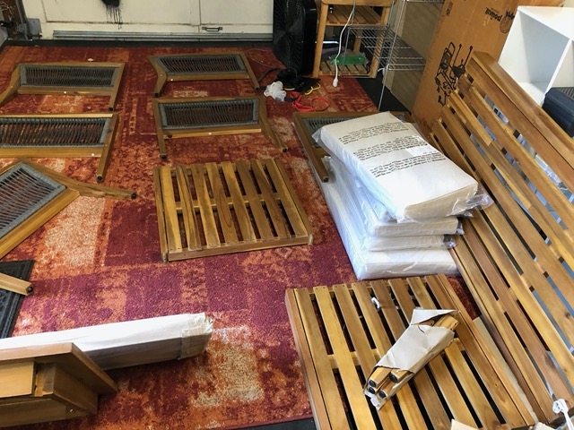 Putting the patio furniture together