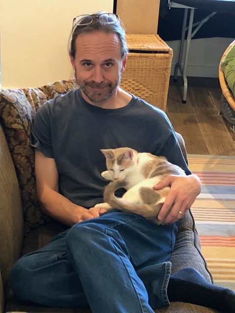 Mike with Cricket on his lap