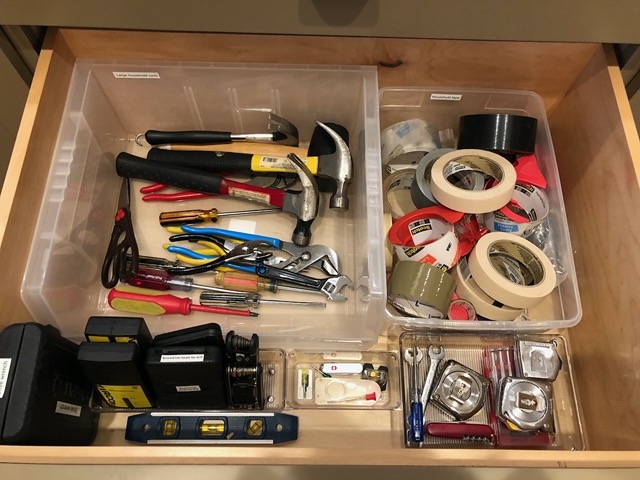 The hardware drawer, organized