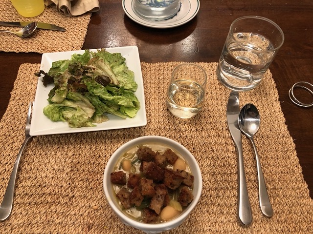 Escarole stew and a green salad