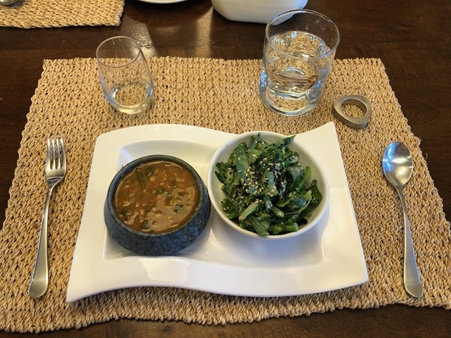 Soup and spring salad