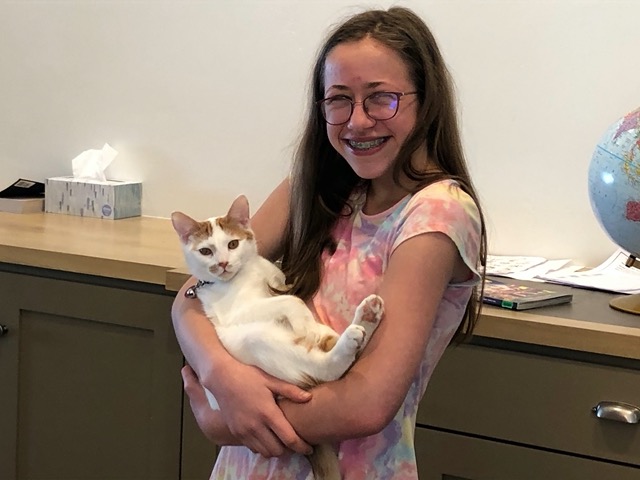 Ellie with Gizmo