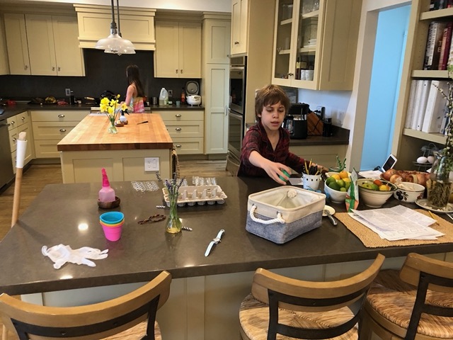 Egg hunt on Easter morning