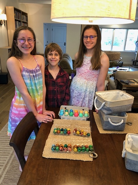 The kids with all the Easter eggs