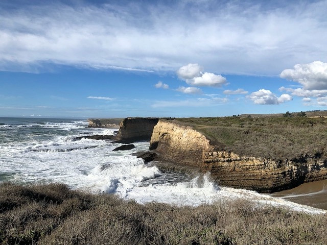 Looking down into a cove