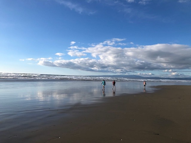 We walked along the beach to the Pajaro river