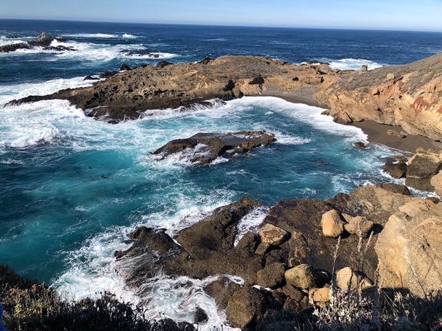 View down to the seals