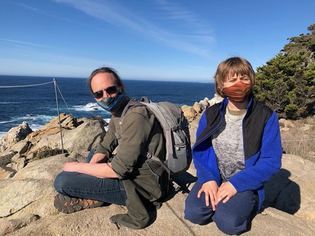 At the westernmost point of the hike, overlooking the Pacific
