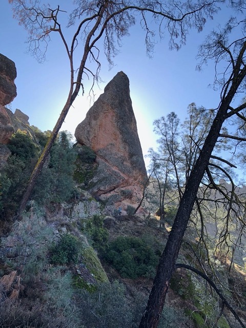 Sun behind a peak