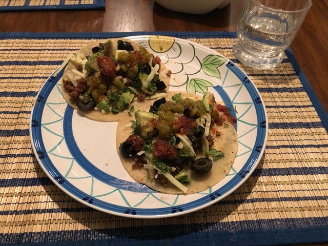 New Year's Eve dinner: tacos!